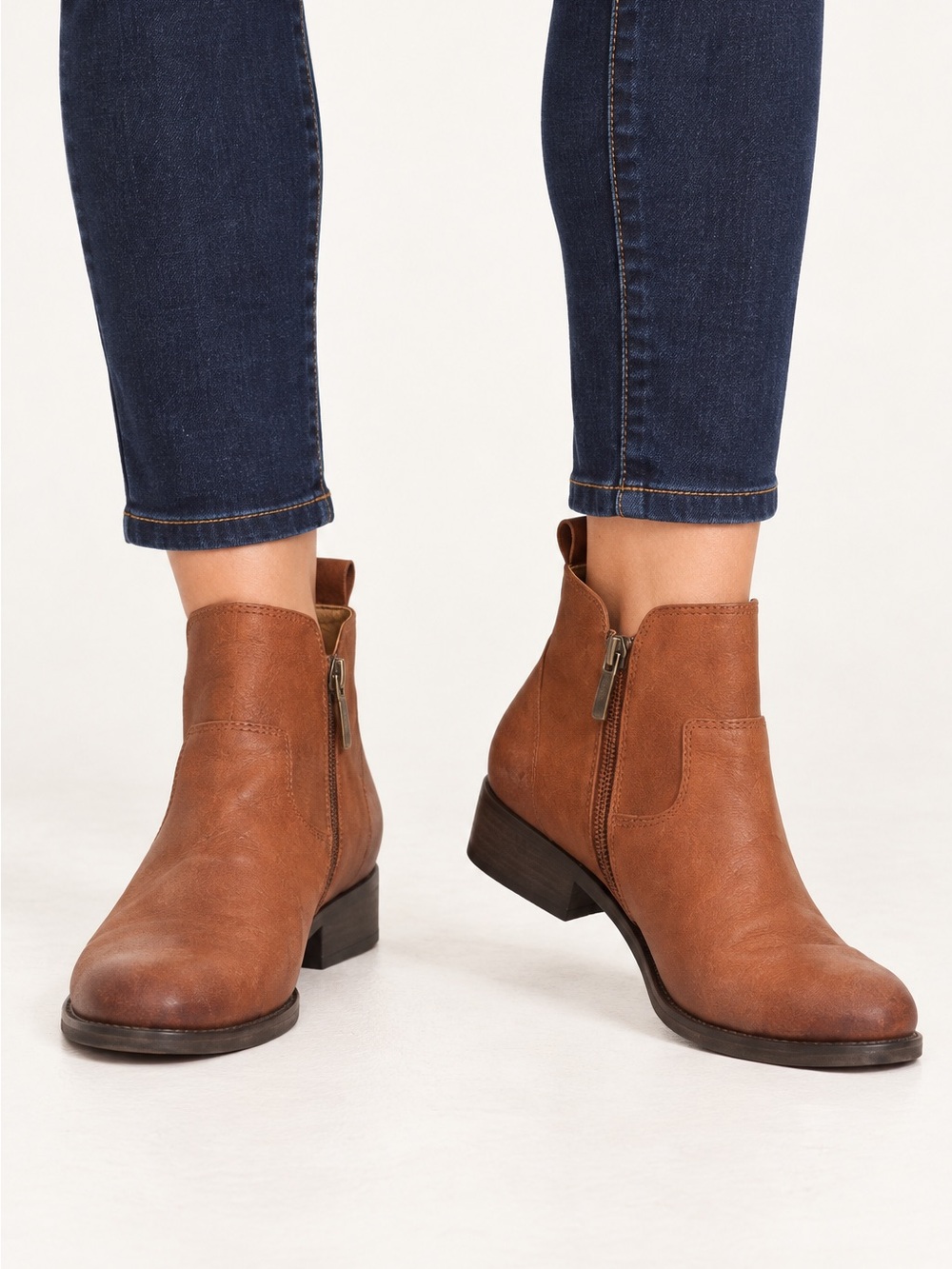 FRANCO SARTO KAMPTON WHISKEY BROWN LEATHER ANKLE BOOTS | SIZE 6M